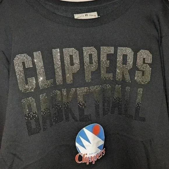 NEW‎ Vintage San Diego Clippers Hardwood Classics Woman XL Bling Pullover Comfy - Picture 4 of 5